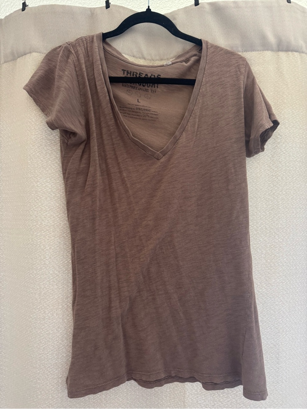 Threads 4 Thought Women's V-Neck Tee in Taupe